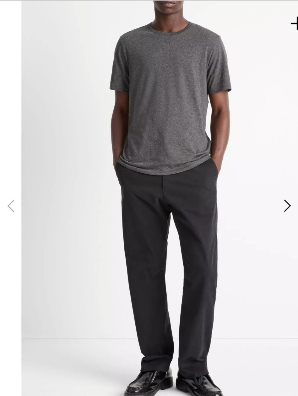 Vince 100% Pima Cotton Crew Neck T-tee In Light Gray.